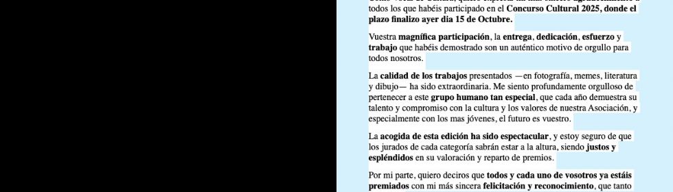 AGRADECIMIENTO POR LA AMPLIA PARTICIPACION EN LA CONVOCATORIA 2025 DE LOS CONCURSOS CULTURALES