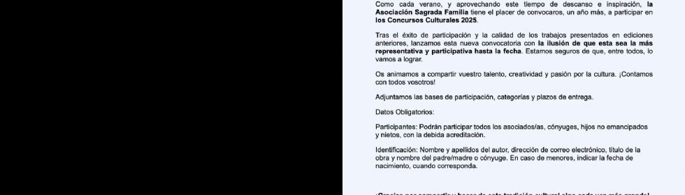 CONVOCATORIA CONCURSOS CULTURALES 2025