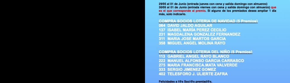 Premios Fin de semana Mojacar compra Loteria Navidad y del Nio